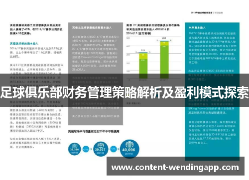 足球俱乐部财务管理策略解析及盈利模式探索 足球俱乐部财务管理策略解析及盈利模式探索